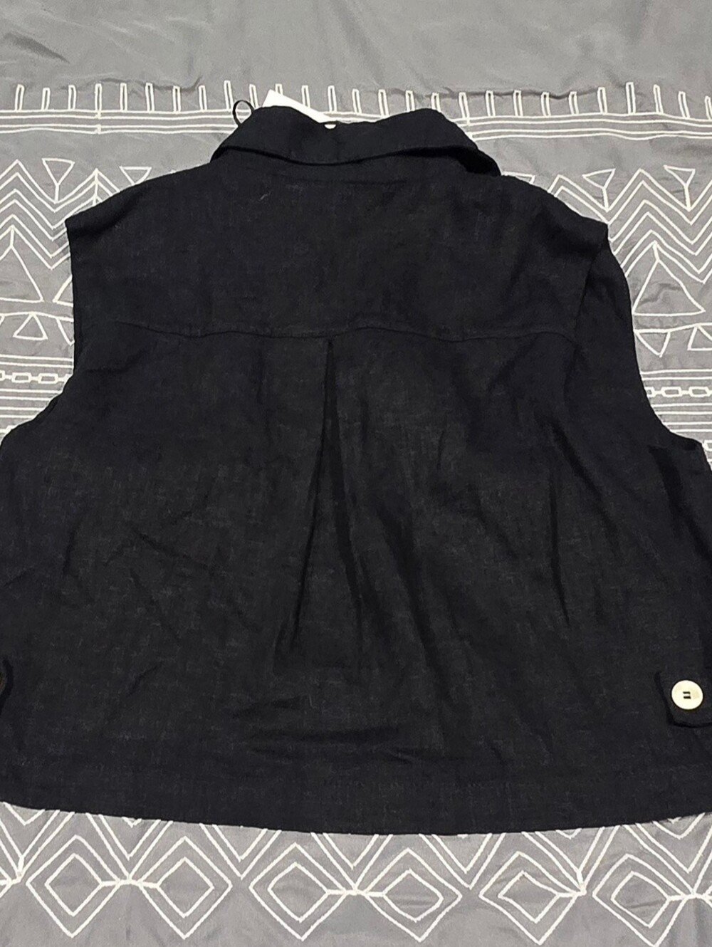 Zara Linen Blend Cropped Vest Size XS - Picture 7 of 7
